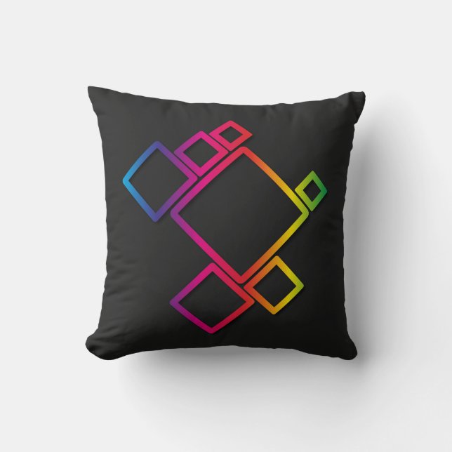 Awesome Colourful Squares Solid Second Side Throw Pillow (Front)