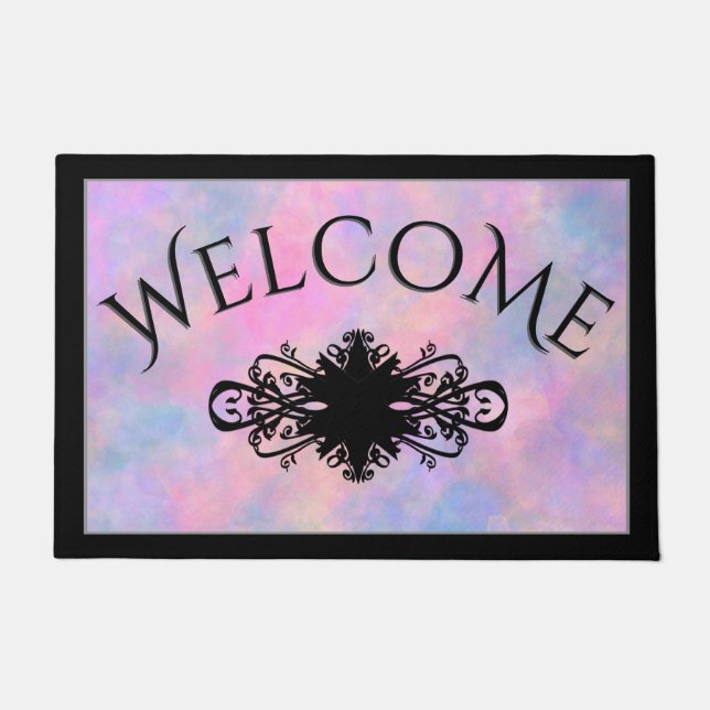 Awesome Combination of Pastel Colours Welcome Star Doormat (Front)