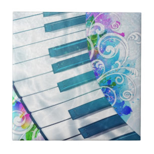 Awesome cool blue circular piano light effects tile