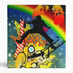 Awesome cool music dancer silhouette guitar planet binder