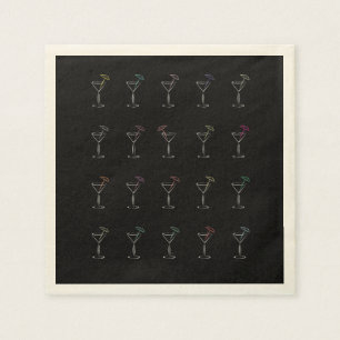 Awesome Cool Neon Martini Glasses Napkin
