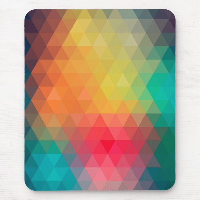Awesome cool trendy colourful triangles pattern mouse pad (Front)