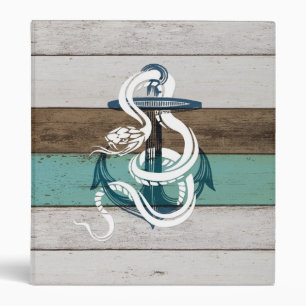 Awesome cool vintage blue anchor white snake binder