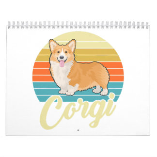 Awesome Corgi 1970s Vintage Retro Calendar