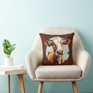Awesome cow lovers farm animal throw pillow