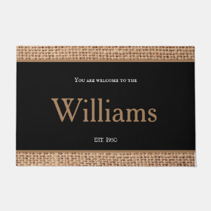 Awesome cozy design modern monogram black brown    doormat