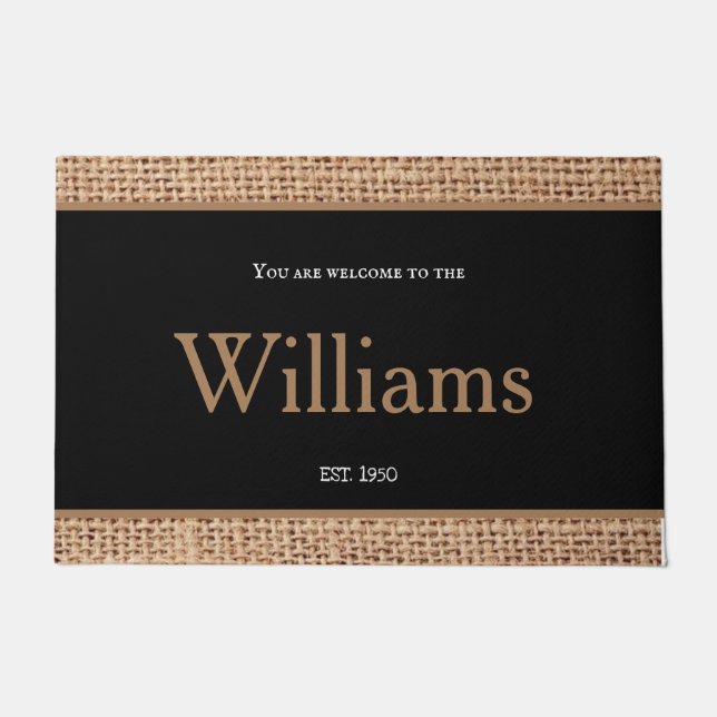 Awesome cozy design modern monogram black brown    doormat (Front)