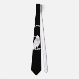 Awesome crow and flowers in black and white tie