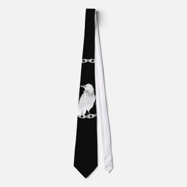 Awesome crow and flowers in black and white tie (Front)