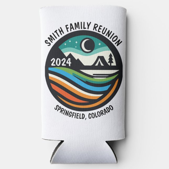 Awesome Custom Campsite Seltzer Can Cooler (Front)