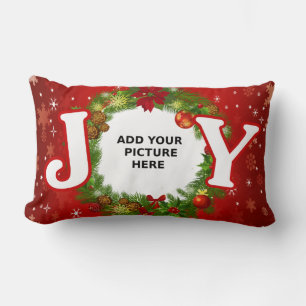 Awesome Custom Joy of Christmas Your Photo Lumbar Pillow