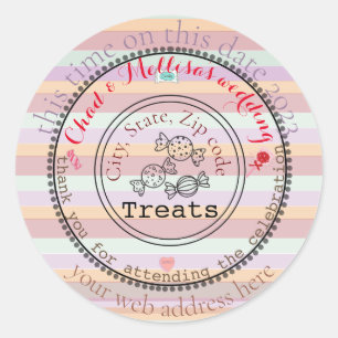 awesome customizable treats wedding favours classic round sticker