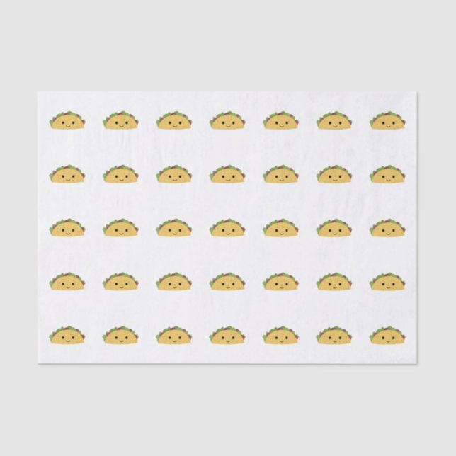 Awesome Cute Cartoon Kawaii Smiling Taco Tissue Paper (Front)