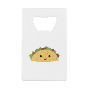 Awesome Cute Cartoon kawaii Taco Credit Card Bottle Opener