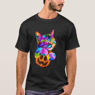 Awesome Cute Cat Halloween Costume Cat Hug Pumkin T-Shirt