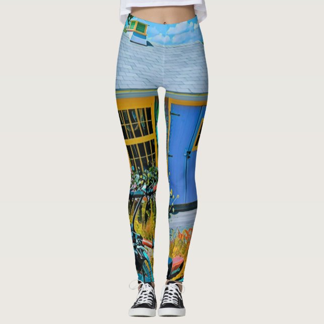 Awesome Cycling Painting Leggings (Front)