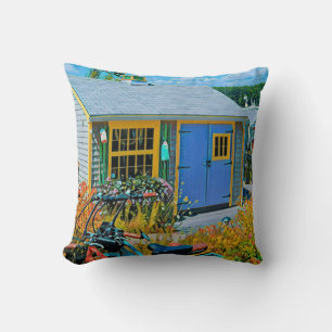 Awesome Cycling Painting Throw Pillow