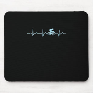 awesome cyclist heartbeat mountain biking cycling mouse pad