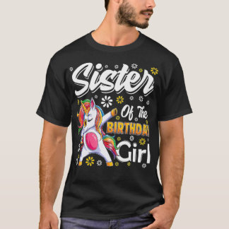 awesome dabbing unicorn birthday Sister Family Mat T-Shirt