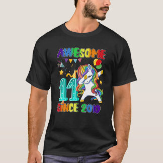 Awesome Dabbing Unicorn Since 2010 11Th Birthday 1 T-Shirt