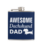 Awesome Dachshund Dad Flask Wiener Dog