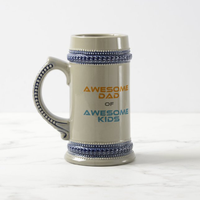 Awesome Dad of Awesome Kids Beer Stein (Left)