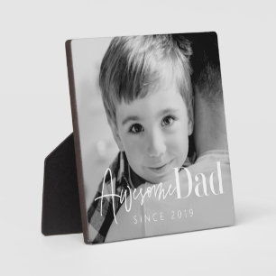 Awesome Dad Since 20XX Modern Simple Elegant Photo Plaque