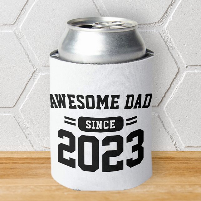 Awesome Dad Since XX Athletic Modern Father's Day Can Cooler (Creator Uploaded)