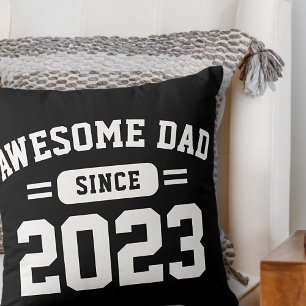 Awesome Dad Since XX Athletic Modern Father's Day Throw Pillow