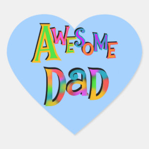 Awesome Dad T-shirts and Gifts Heart Sticker