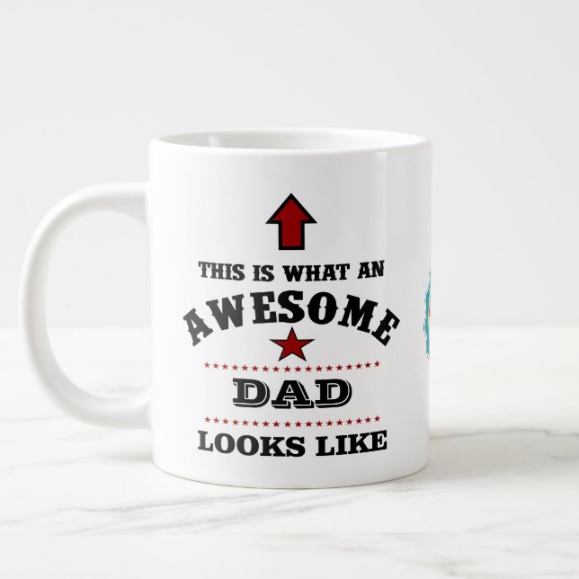 Awesome Dad Thank You Father From Son Or Daughter Large Coffee Mug (Left)