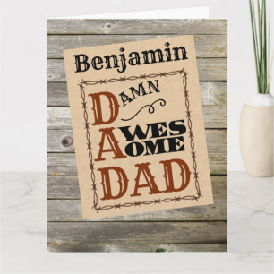 Awesome Dad Western Themed Custom Name Card