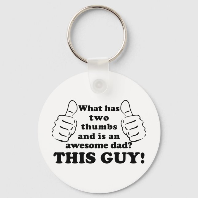Awesome dad with thumbs keychain (Front)
