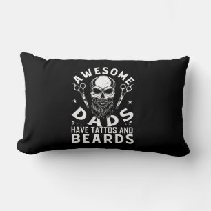 Awesome Dads Have Tattos And Beards Lumbar Pillow