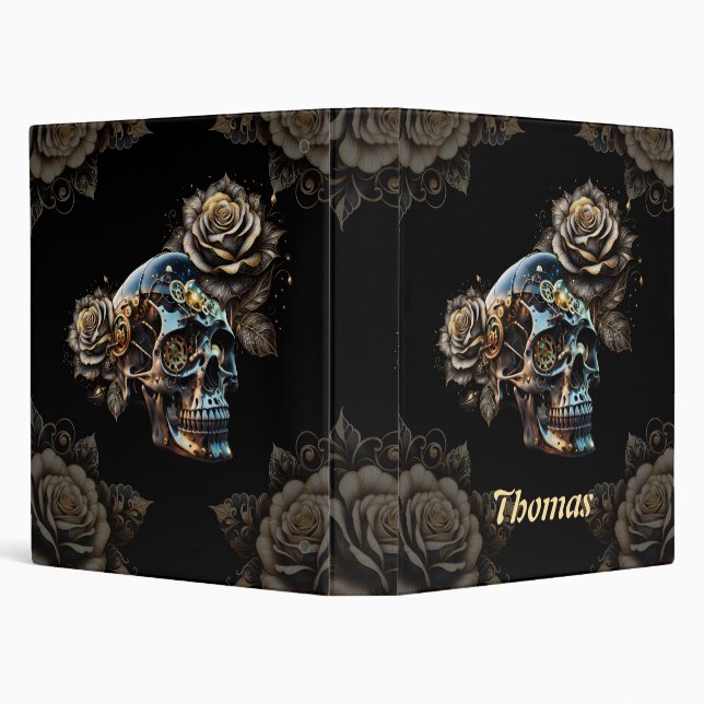 Awesome dark steampunk skull  binder (Background)