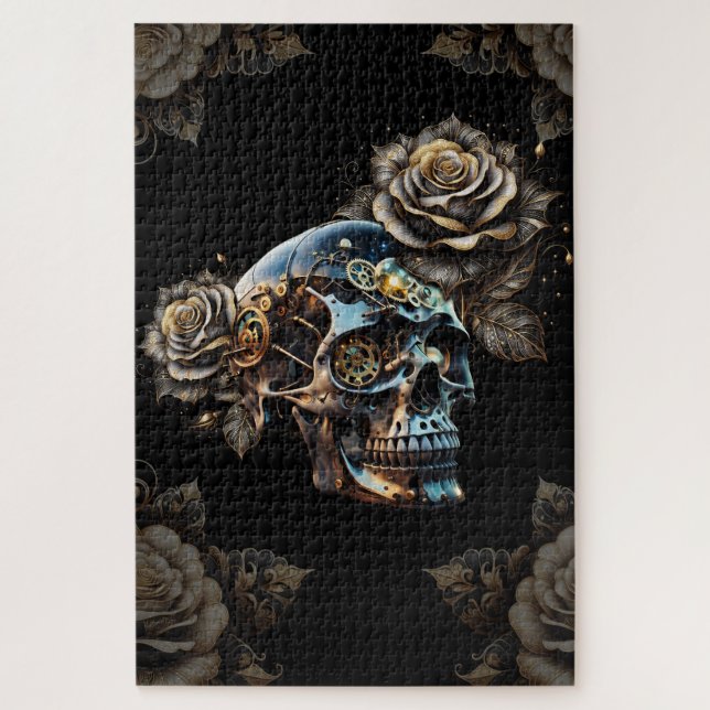 Awesome dark steampunk skull  jigsaw puzzle (Vertical)