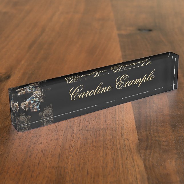 Awesome dark steampunk skull nameplate (Side)