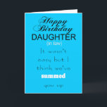 Awesome daughter in law birthday card<br><div class="desc">birthday card for daughter in law,  funny greeting cards for daughter in law</div>