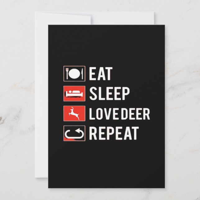 Awesome Deer Lover Creative ModerFlat Holiday Card (Front)