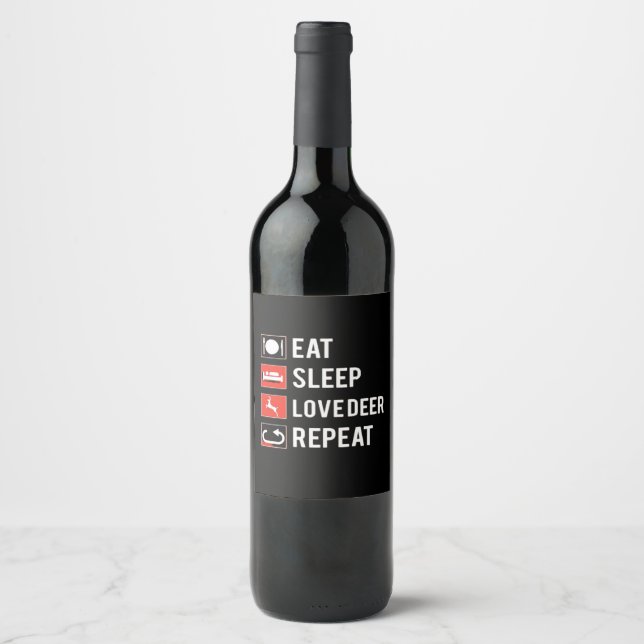 Awesome Deer Lover Creative Modern Design  Wine Label (Front)