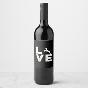 Awesome Deer Lover Trendy Aesthetic Design  Wine Label