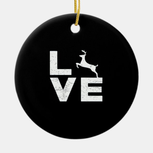 Awesome Deer Lover Trendy Aesthetic DesignOrnament Ceramic Ornament (Front)