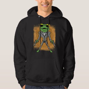 Awesome Detective Frog in Suit Spy Idea Men Women Hoodie