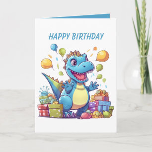 Awesome dinosaur party boys  card