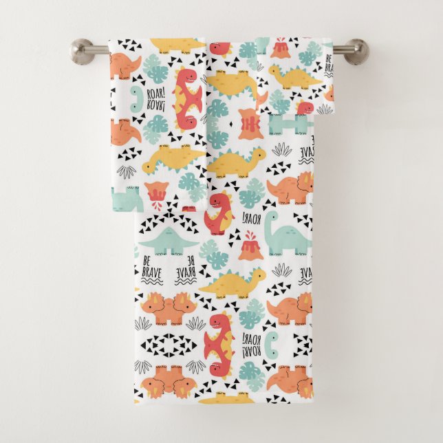 Awesome Dinosaurs Bath Towel Set (Insitu)