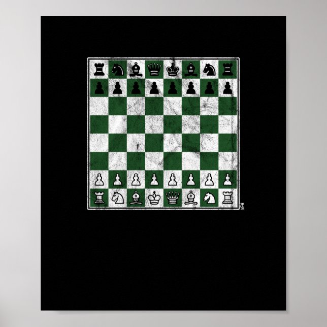 Awesome Distressed Vintage Chess Board Grand Poster (Front)