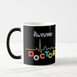 Awesome Doctor Colourful Letters on Black Magic Mug