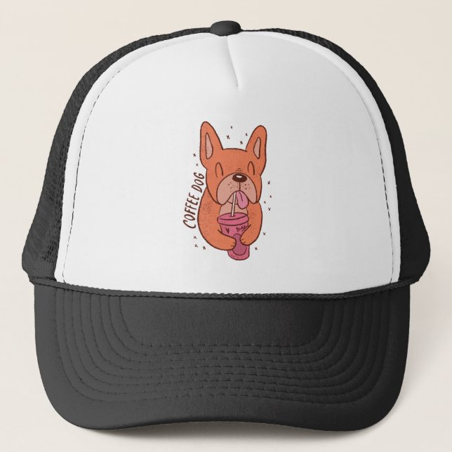 Awesome Dog Caffeine Lover Trucker Hat (Front)