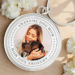 Awesome Dog Mom Since 20XX Classic Simple Photo Keychain<br><div class="desc">This simple and classic design is composed of serif typography and add a custom photo.</div>