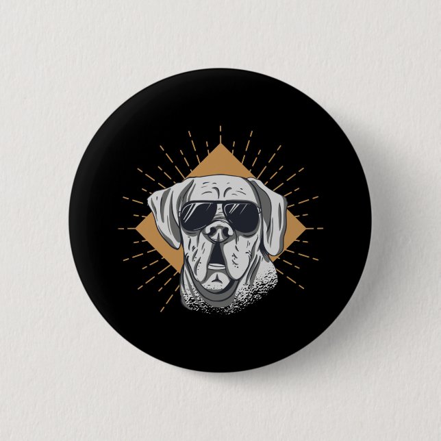 Awesome Dog Sunglasses 2 Inch Round Button (Front)